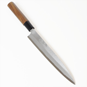 [新品 土佐打刃物] 柳刃包丁（刺身包丁） 磨き 片刃 刃渡り21cm
