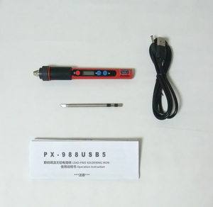 USB接続10WはんだごてPX-988U こて先800-K（温度調整可能、液晶ディスプレイあり、新品）