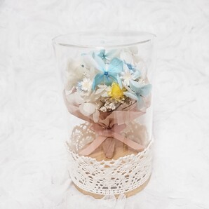 ボトルフラワー☆ブルー系花束☆Sサイズ☆プリザーブドフラワー・ドライフラワー☆ハンドメイド☆紫陽花・かすみ草・スターフラワー