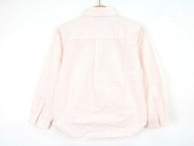 コムサイズム 長袖シャツ ストライプ レギュラーカラー 女の子用 110サイズ 桃白 キッズ 子供服 COMME CA ISM_画像2