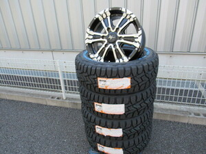 NITRO POWER CROSS CLAW 16x6.5J +38 6-139.7 ブラックメタリックポリッシュ TOYO OPEN COUNTRY R/T 215/65R16 200系ハイエース