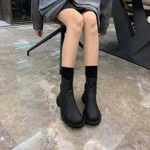 [39(24.5cm)] rain boots lady's Martin boots 