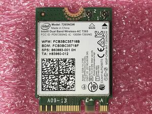 #4001 Intel 7265NGW M.2 2230接続 内蔵無線LANボード Wi-Fi 5 (802.11ac) + Bluetooth v4.2 Dual Band Wireless-AC 7265 ※未使用バルク※