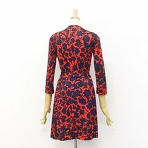 美品◆DIANE von FURSTENBERG/ダイアンフォン ファステンバーグ NEW JULIAN TWO MINI 総柄 シルクジャージー ラップワンピース 2_画像2