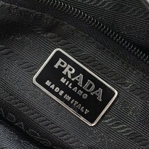 ◆PRADA/プラダ オールレザー 肩掛け ショルダー トート バッグ ブラック_画像8