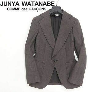 ◆JUNYAWATANABE COMMEdesGARCONS/ジュンヤワタナベ コムデギャルソン 1釦 ジャケット ダークブラウン S