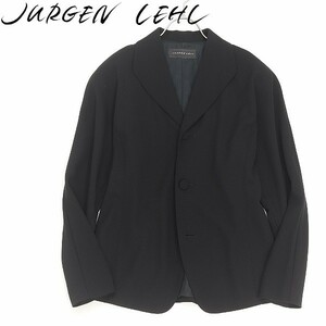◆Jurgen Lehl/ヨーガンレール トライアングルカラー 3釦 ジャケット ブラック M