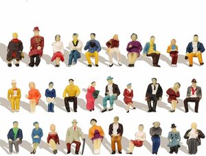 人間 人形 人物 人間フィギュア 着席人 座っている人形 塗装人 1:87 60本入り 情景コレクション 箱庭 装飾 鉄道模型 建
