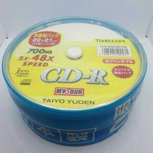 【日本製・希少品】That's CD-R 太陽誘電 22枚 CDR-80SVWP22M 48倍速 700MB 白プリンタブル