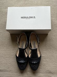 NEBULONI ネブローニ ウイングチップ サンダル 靴 シューズ ネイビー 35.5