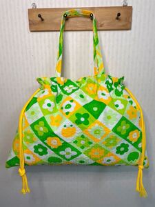 ハンドメイド 巾着バッグ トートバッグ エコバッグ 花柄
