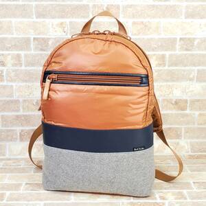  Paul Smith nylon leather combination design rucksack A4OK Paul Smith tricolor 