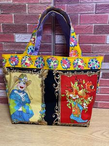 ハンドメイド 花柄 ロラライハリス ミニトートバック
