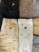 USA古着卸 カーハート ワークパンツ 13枚 セット まとめ売り 1円スタート 大量 アメリカ古着 ロゴ carhartt ダック ペインター 作業着_画像2