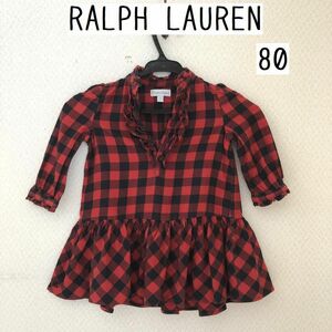  Ralph Lauren old clothes shirt One-piece check 80