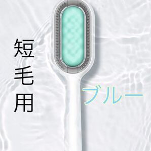 ペット用ブラシ 1本4役 ブルー 短毛種用