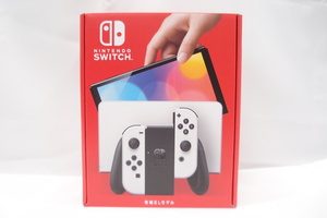 未使用品 Nintendo Switch 有機ELモデル Joy-Con(L)/(R) ホワイト ゲーム機 △WE366