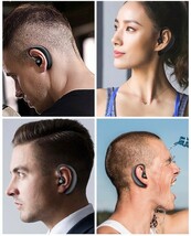 Bluetooth　イヤホン　ワイヤレスイヤホン 耳掛け型　イヤフォン イヤホンマイク 片耳　USB 充電 高音質 超軽量　テレワーク　ホワイト　21_画像5