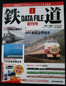 2004年発行・デアゴスティーニ【週刊 鉄道データファイル・創刊号】C57型蒸気機関車/485系特急型電車....他