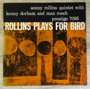 新同! US Prestige PRLP 7095 オリジナル Plays for Bird Sonny Rollins NYC/DG/RVG