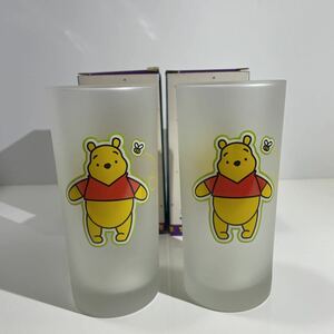 当時物 ディズニー くまのプーさん Pooh ガラス コップ 2個 まとめ売り グラス 食器