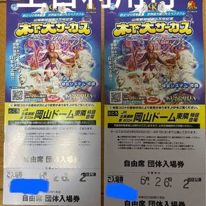 木下大サーカス 岡山ドーム チケット2枚