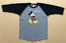 Mickey Mouse ラグラン七分袖Tシャツ California Lサイズ グレー / ブラック CRAFTED WITH PRIDE IN AMERICA　ミッキーマウス　Disney　_画像2