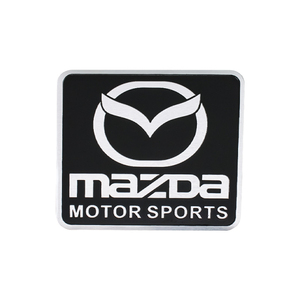 【送料込】MAZDA MOTOR SPORTS 3Dエンブレムプレート ブラック 縦5.5cm×横6cm アルミ製 マツダ 