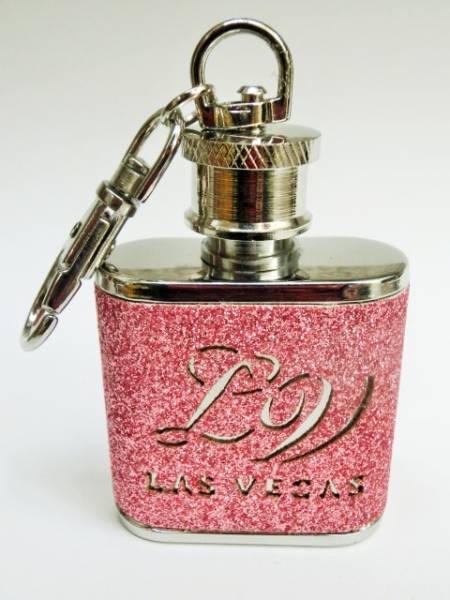 ☆新品☆【アメリカ】ラスベガス 携帯用アルコールタンブラー キーホルダー ピンク