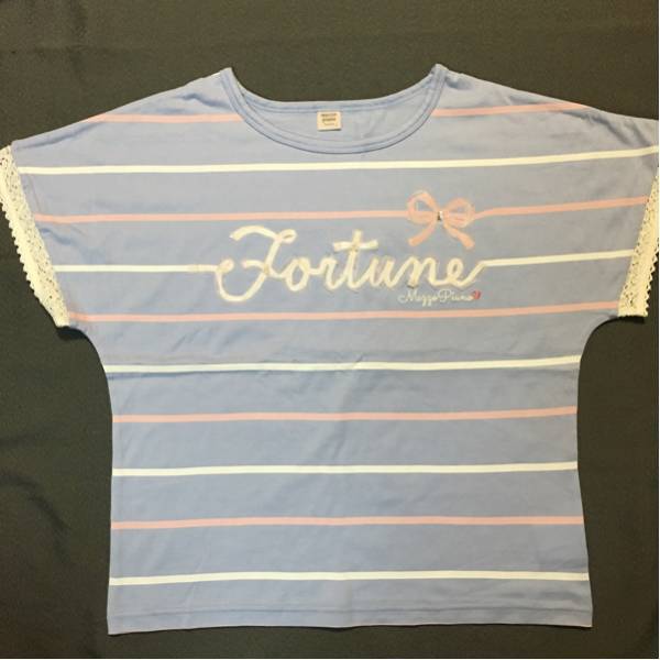 メゾピアノ新作リボン&レースボーダー柄半袖Tシャツ160cm新品★激安!