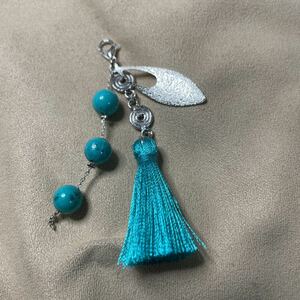  turquoise . Star dust charm . tassel. strap 