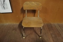 レトロ 学校 幼稚園 椅子/アンティーク ビンテージ ヴィンテージ イス 子供 木製A4_画像3