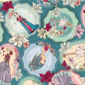 45*USAコットン サントロロンドン ミラベル Midnight Garden エメラルド ハンドメイド 輸入生地 はぎれ