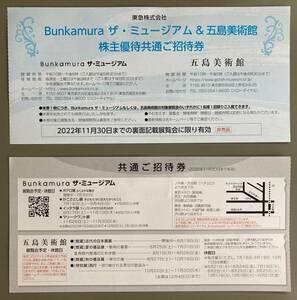 東急 Bunkamura 株主優待共通ご招待券（2022/11/30迄） 1～2枚