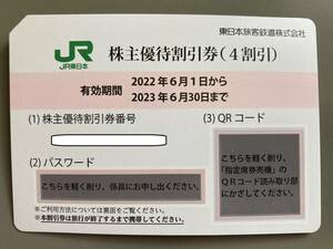 【即コード連絡可】 JR東日本 株主優待割引券（40%割引）2023/6/30迄 1～9枚