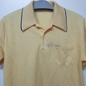 70s アメリカ製　ポロシャツ　L　黄色　ジャンセン　JANTZEN　ヴィンテージ　70年代　アメリカ古着　a401