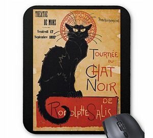  Stan Ran [ black cat ]. mouse pad ( length position )( photo pad )