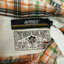 AVIREX アヴィレックス クレイジー切替★ 刺繍 バック英字ワッペン 半袖 チェック シャツ Sz.M　メンズ　C2T05367_6#A_画像7