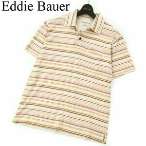 Eddie Bauer エディーバウアー 春夏 半袖 レギュラー★ マルチカラー ボーダー ポロシャツ Sz.S　メンズ カジュアル　C2T05380_6#A