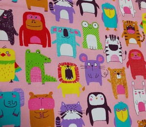 *Animal Party・コットンオックス生地・アニマル柄・生地幅×50㎝