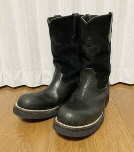 [BACK BONE] 10AW python Logo low pa- boots Western leather boots 42 black Backbone 