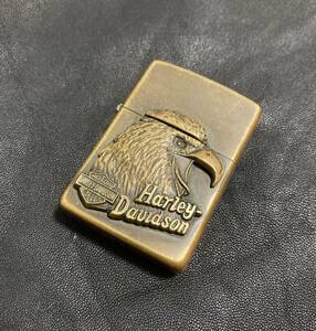 USA製 [90s ZIPPO] 1994年 HARLEY DAVIDSON イーグル 立体加工 エンボス 真鍮 刻印X ハーレーダビッドソン ヴィンテージ ライター ジッポー