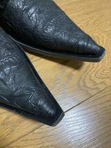 [HIROMU TAKAHARA] 圧縮加工 レザーヒールシューズ 42 ブラック 革靴 ブーツ 日本製 ヒロムタカハラ_画像5