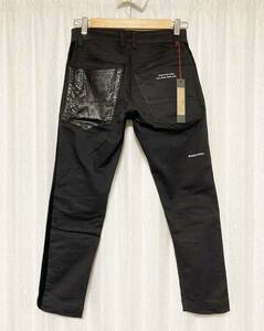 未使用☆[BLACK HONEY CHILI COOKIE] 定価41,800 Pocket Python Black Skinny パイソンレザー切替 ストレッチスキニーパンツ 1 S 蛇革