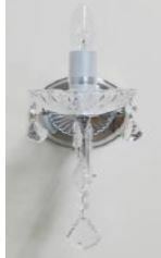 アンティーク調クリスタルルーチェフホワイトシルバー色ウォールランプ1灯クリスタルガラス使用