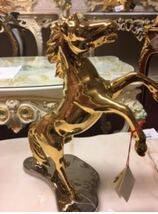 イタリア輸入ゴールド色馬の置物ゴールドホースの置物_画像2