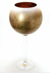 アンティーク調イタリア輸入ナポリガラス花器ゴールド色リーフ豪華金箔入り ワイングラス金箔入り 花瓶 金箔入り