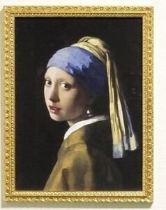 Art hand Auction Peinture encadrée de Vermeer importée d'Italie Peinture encadrée de Jeune fille à la boucle d'oreille en perle Peinture encadrée de Jeune fille au turban bleu, ouvrages d'art, peinture, graphique