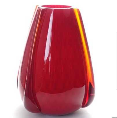 Please read the description carefully. Antique Italian imported red Venetian glass vase Red Venetian glass vase Flower base, Handcraft, Handicrafts, Glass Crafts, Glass Material