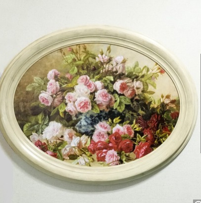 请仔细阅读描述 仿古风格 意大利进口粉红玫瑰花框图片 仿古风格白框玫瑰花 白色框玫瑰花图片, 艺术品, 绘画, 形象的